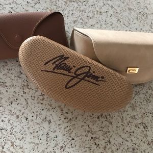 3 sunglass cases ; Ray-Ban, Maui Jims & Chloe